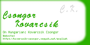 csongor kovarcsik business card